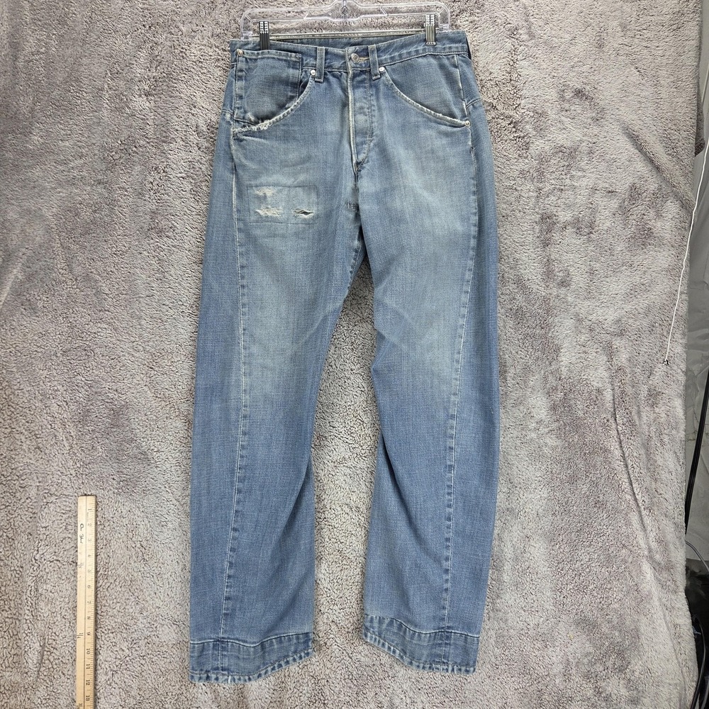 VTG Levis Engineered Jeans Mens Blue Twisted Button Fly Light Wash Fits 31x30